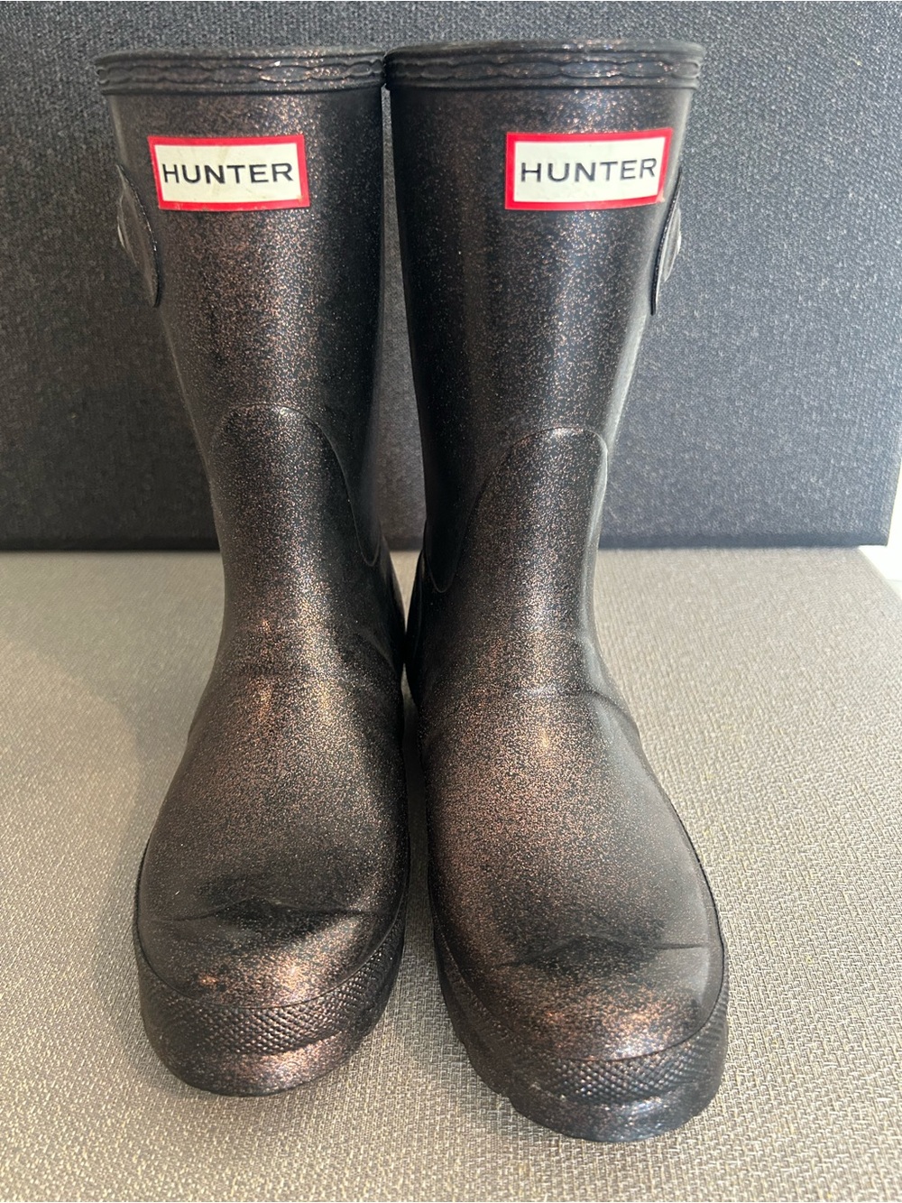 Hunter Sparkle Black Short Rain Boots